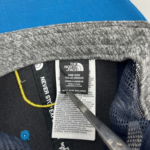 The North Face Snapback Hat Adult One Size Blue Patch Logo Trucker Mesh‎ - Picture 8 of 8